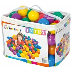 Пластиковые мячи 8см, 100шт для игровых центров, от 2 лет, Intex
