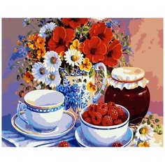 Картина по номерам Paintboy "Чай с малиновым вареньем", 30x40 см