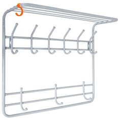 ВЕШАЛКА НАСТЕННАЯ 2 ЯРУСА (9 КРЮЧКОВ) 725*220*575 ММ БЕЛОЕ СЕРЕБРО (1/2) ВСП 9БС ЗМИ