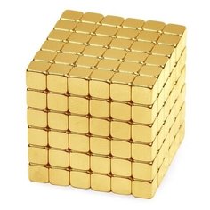 Куб из магнитных кубиков Forceberg TetraCube 5 мм, золотой, 216 элементов