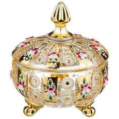 Конфетница с крышкой Lefard gold glass d = 12 см h = 14 см (195-103)