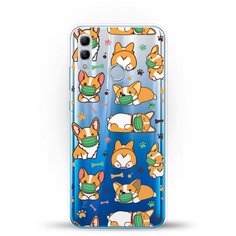 Силиконовый чехол Корги в масках на Honor 10 Lite Andy & Paul