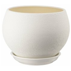 Керамический горшок Вуаль с подставкой, 4,1л., белый Вещицы