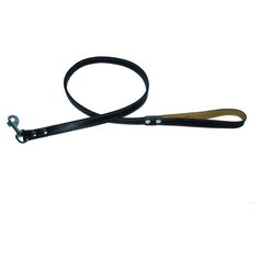 CoLLaR Поводок кожаный одинарный, непрошитый, 122см*10мм, черный