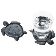 Подставка под стаканы Qualy Save Turtle, темно-серый (QL10350-DK-GY)