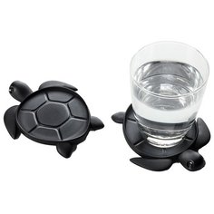 Подставка под стаканы Qualy Save Turtle, черный (QL10350-BK)