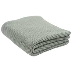 Плед из хлопка Tkano жемчужной вязки мятного цвета из коллекции Essential, 130х180 см
