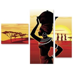 Модульная картина на холсте "Африканка" 120x97 см Modulka.Ru