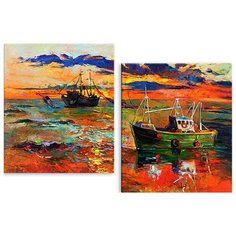 Модульная картина на холсте "Корабли" 120x81 см Modulka.Ru