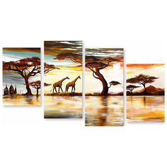 Модульная картина на холсте "Путешествие по саванне" 90x53 см Modulka.Ru