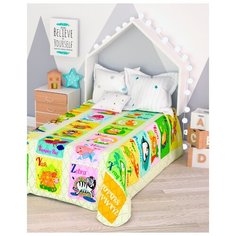 Покрывало стеганое "Английский алфавит", 1,5-спальное Сирень