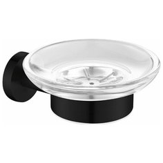 Мыльница с держателем круглая Aquanet 241913 Черный матовый