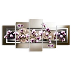 Модульная картина на холсте "Бело-фиолетовые орхидеи" 120x61 см Modulka.Ru