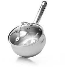 Ковш Fissman MARTINEZ 14x7 см / 1,1 л со стеклянной крышкой (нерж.сталь) (5135)
