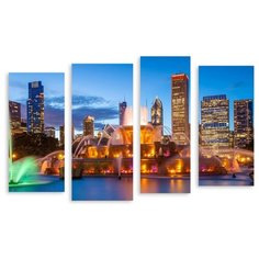 Модульная картина на холсте "Фонтан" 170x110 см Modulka.Ru