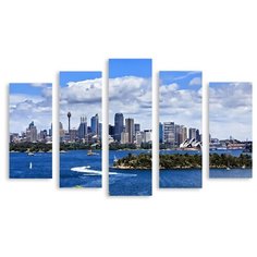 Модульная картина на холсте "Небоскребы Брисбена" 150x95 см Modulka.Ru