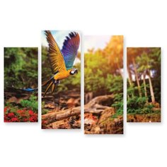 Модульная картина на холсте "Попугай" 90x63 см Modulka.Ru
