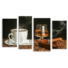 Модульная картина на холсте "Виски с кофе" 170x102 см Modulka.Ru