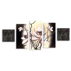 Модульная картина на холсте "Красивые магнолии" 150x71 см Modulka.Ru