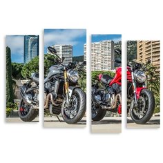 Модульная картина на холсте "Мотоциклы" 90x67 см Modulka.Ru