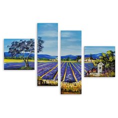 Модульная картина на холсте "Лавандовые поля" 150x106 см Modulka.Ru