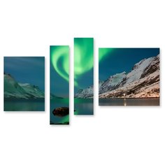 Модульная картина на холсте "Северное сияние" 170x105 см Modulka.Ru