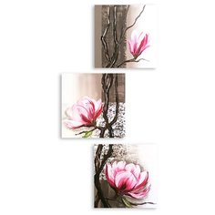 Модульная картина на холсте "Магнолии" 90x28 см Modulka.Ru