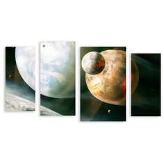 Модульная картина на холсте "Планеты" 120x68 см Modulka.Ru