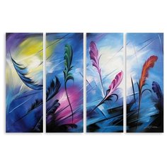 Модульная картина на холсте "Пёрышки" 170x113 см Modulka.Ru