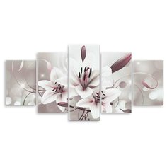 Модульная картина на холсте "Нежность лилий" 90x45 см Modulka.Ru