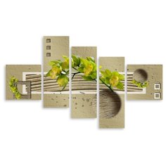 Модульная картина на холсте "Зелёная веточка" 120x74 см Modulka.Ru