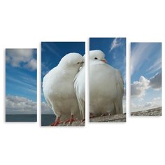 Модульная картина на холсте "Голубки" 150x93 см Modulka.Ru