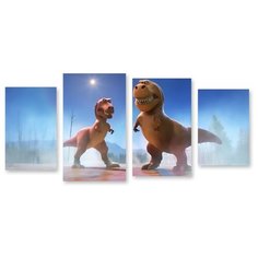 Модульная картина на холсте "Динозавры" 120x58 см Modulka.Ru