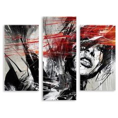 Модульная картина на холсте "Девушка в абстракции" 120x98 см Modulka.Ru