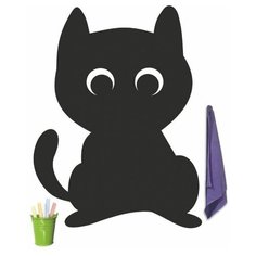 Магнитная меловая доска Doski4you "Кот №2" для рисования на холодильник, комплект / детская грифельная мел