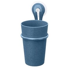 Стакан для зубных щеток на присоске LOOP Organic синий Koziol