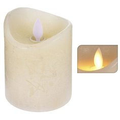 Свеча восковая декоративная УЮТНЫЙ СВЕТ с живым пламенем, слоновая кость, 7.5х10 см, LED, батарейка, таймер, Koopman I