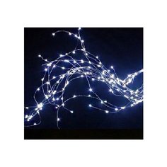 Гирлянда СВЕТЛЯЧКИ, 80 холодных белых LED-огней, 4 м, серебристый провод, батарейки, Koopman International AX8701030