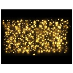 Занавес световой PLAY LIGHT ШТОРА, 500 тёплых белых LED ламп, 2.5х1.5 м, 220 V, коннектор, прозрачный провод, уличный, S Snowhouse