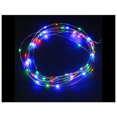 Гирлянда РАДУЖНАЯ ПАУТИНКА, 100 RGB mini LED-огней, 10+1.5 м, серебряная проволока, Торг-Хаус L-CLS-RGB/100L