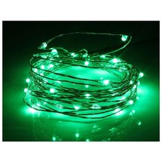 Гирлянда КАПЕЛЬКИ, 20 зеленых mini-LED, батарейки, провод-серебристая проволока, 1.9+0.3 м, SNOWHOUSE LDM020G-BO