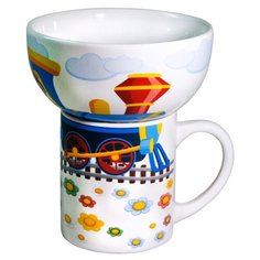 Набор "Паровозик" 2 пр.: кружка 200 мл, миска 300 мл в подарочной упаковке МФК