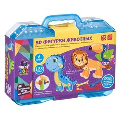 Мозаика для малышей Bondibon, "3D фигурки животных", с отверткой, в чемоданчике (ВВ4621)