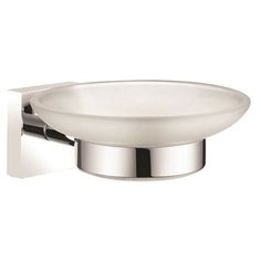 Мыльница настенная, матовое стекло, сплав металлов, Amur, Milardo, AMUSMG0M42