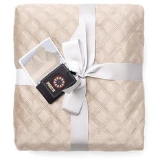 Покрывало DeNASTIA велюр 220x240см, молочный, геометрия