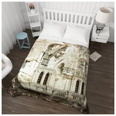 Покрывало стеганое "Париж в стиле ретро", Евро Сирень