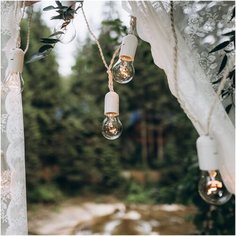 "Ретро гирлянда LVMPV "Боксерская"", с диммером, белая, 18 метров, 36 ламп"