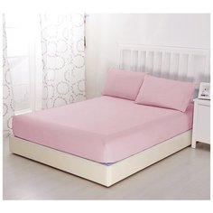 Простыня на резинке Бледно-пурпурный, 200х200х20, трикотаж Текс Дизайн