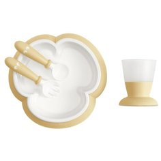 Набор BabyBjorn для кормления (тарелка,кружка,ложка,вилка), цвет: желтый