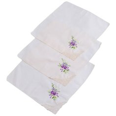 Набор женских платков с кружевом и вышивкой Pastel 6634